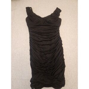DB Studio Dress Womens 16 Black‎ Ruched Sleeveless Cocktail Formal Evening Gown
